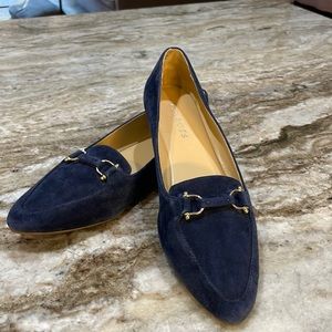 Talbots pointed toe navy suede flats.  Never worn